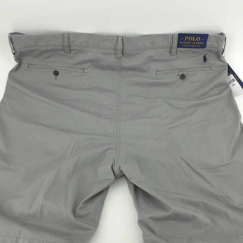 Polo Ralph Lauren Mens Shorts Cotton Grey 44B Stretch Classic‎ Fit 9 Inch Inseam